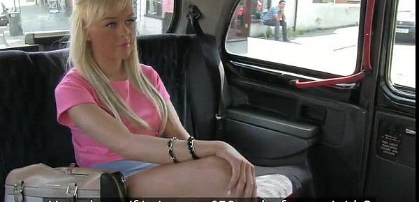  Hot blonde fucked in fake taxi on sunny day